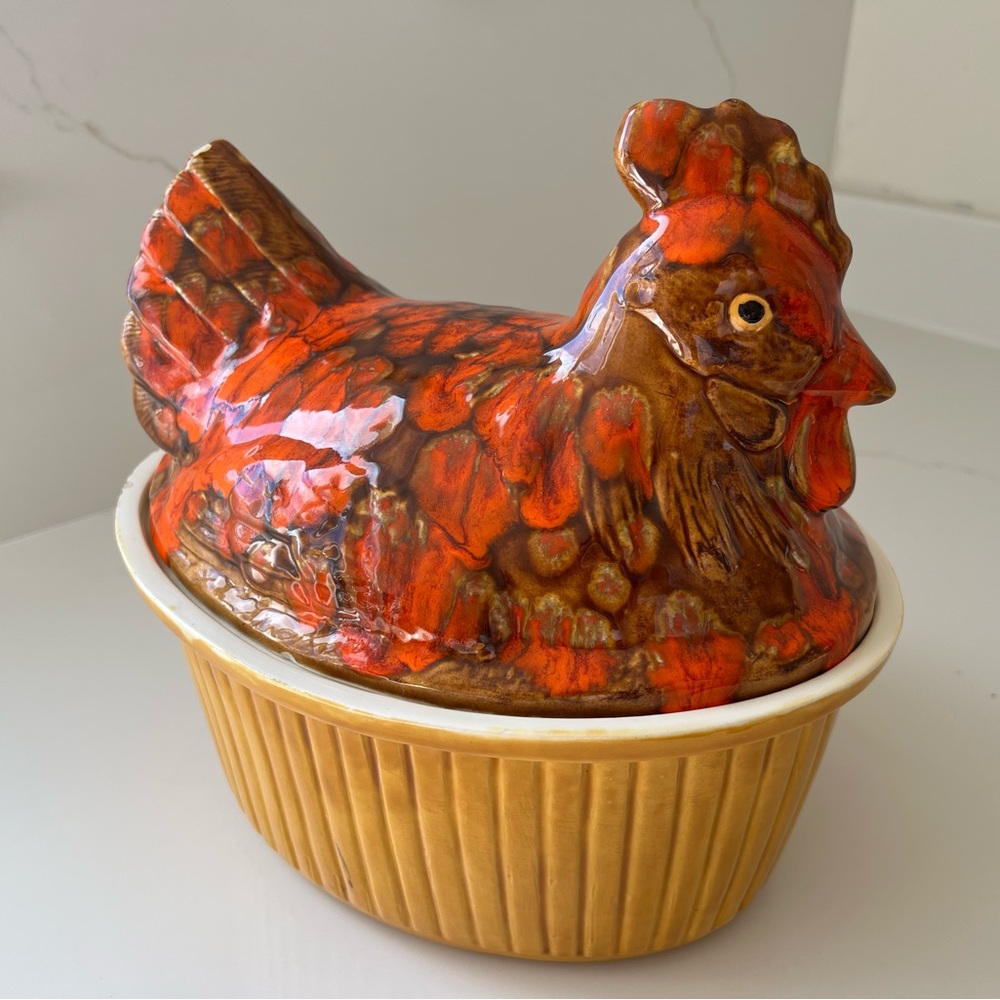 Vintage Ceramic Chicken Covered Dish - Picture 8 of 12